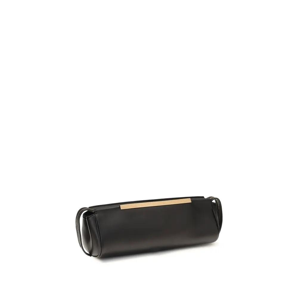 Pochette en cuir de veau noir Bos Taurus Khaite