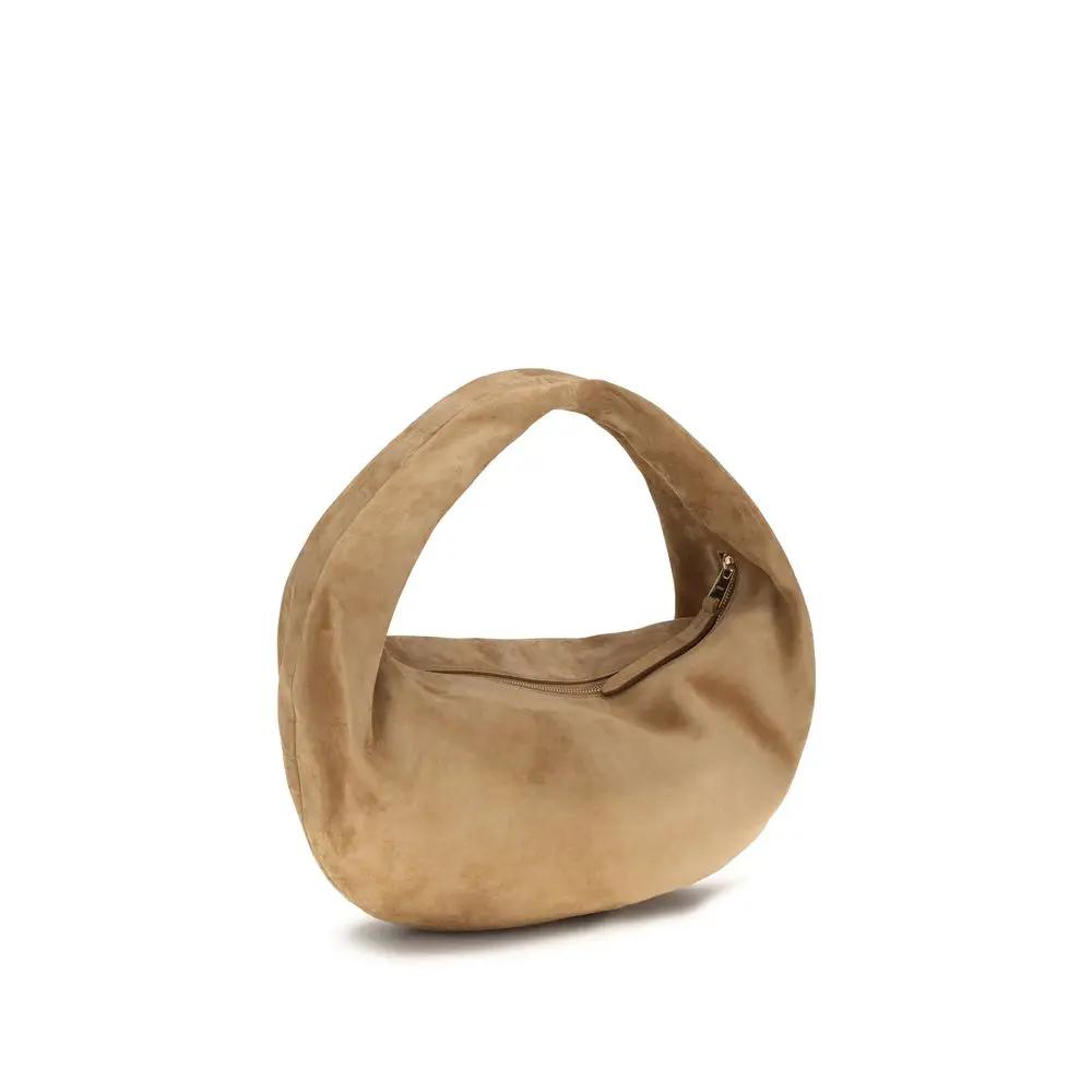 Sac bandoulière Bos Taurus en cuir de veau beige Khaite
