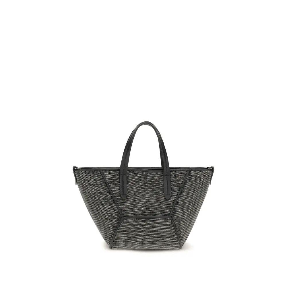 Sac bandoulière Bos Taurus en cuir de veau noir Brunello Cucinelli