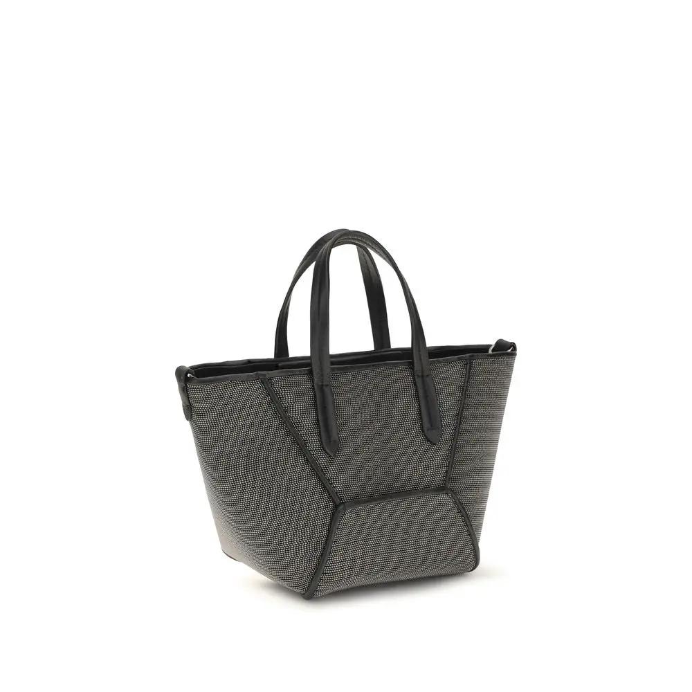 Sac bandoulière Bos Taurus en cuir de veau noir Brunello Cucinelli