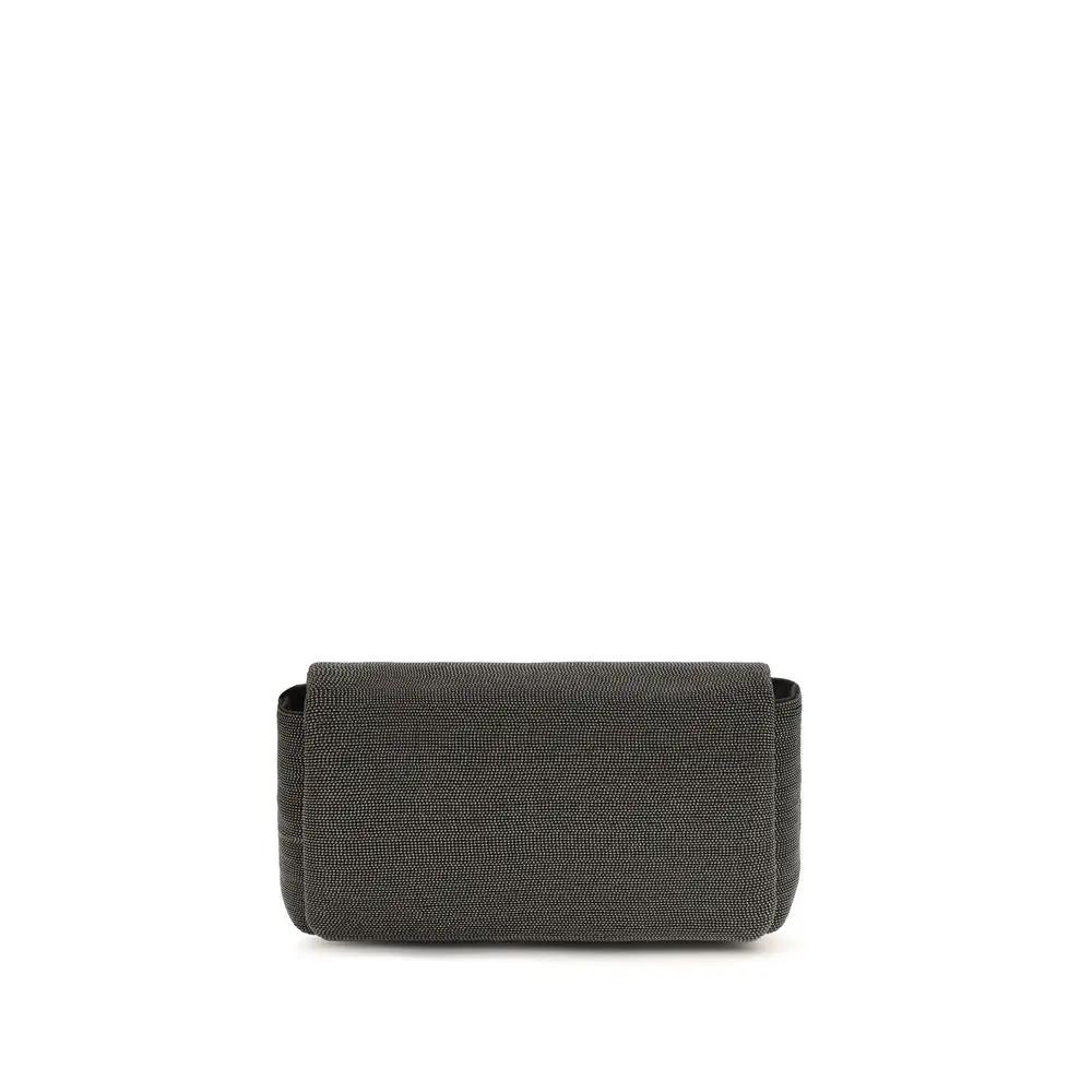 Brunello Cucinelli Black Leather Shoulder Bag