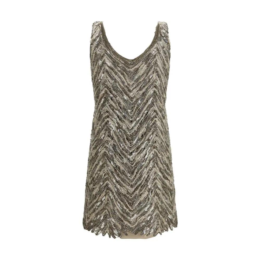 Robe de Cocktail Brunello Cucinelli Beige en Papier