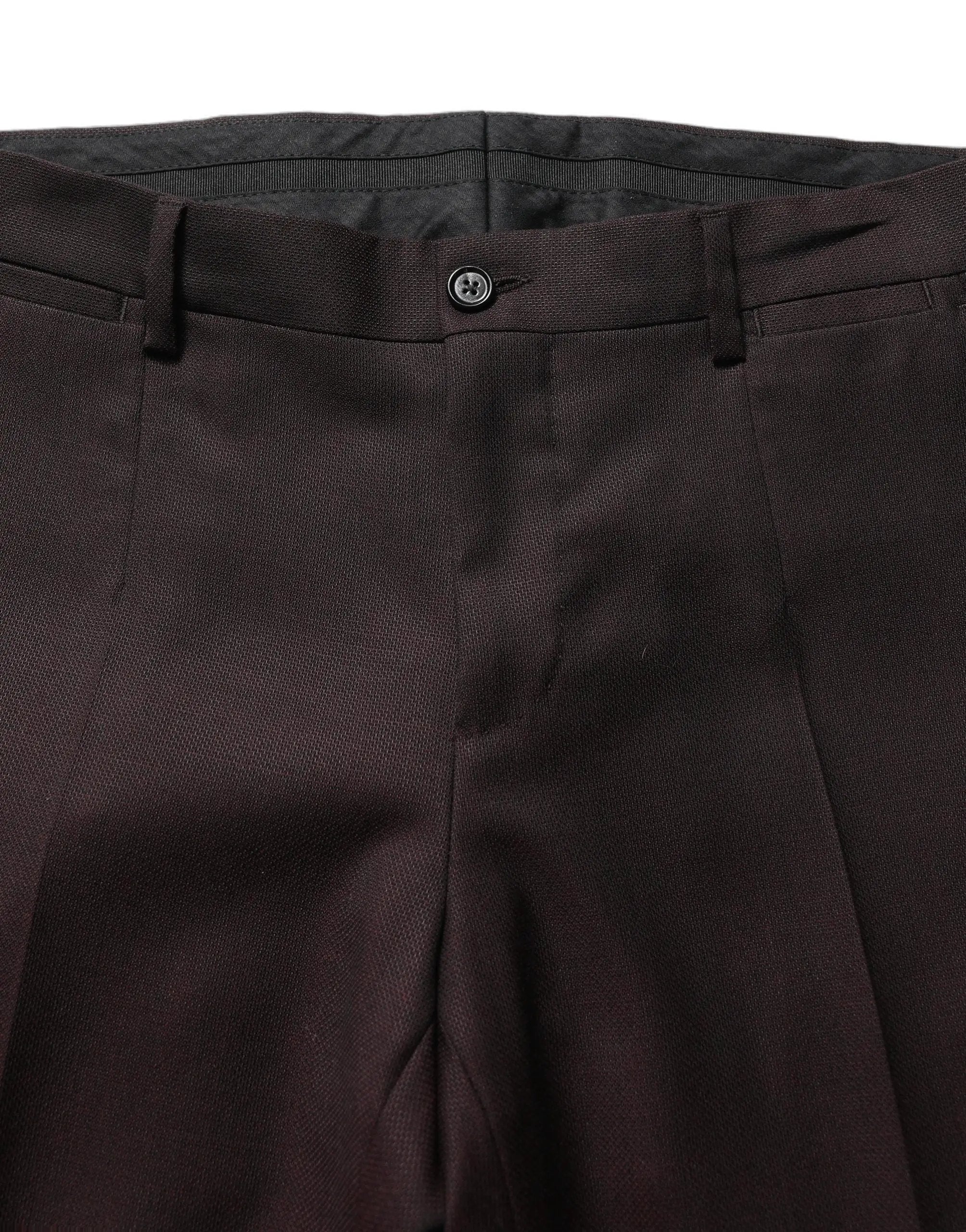 Pantalon en soie coupe droite marron Dolce & Gabbana