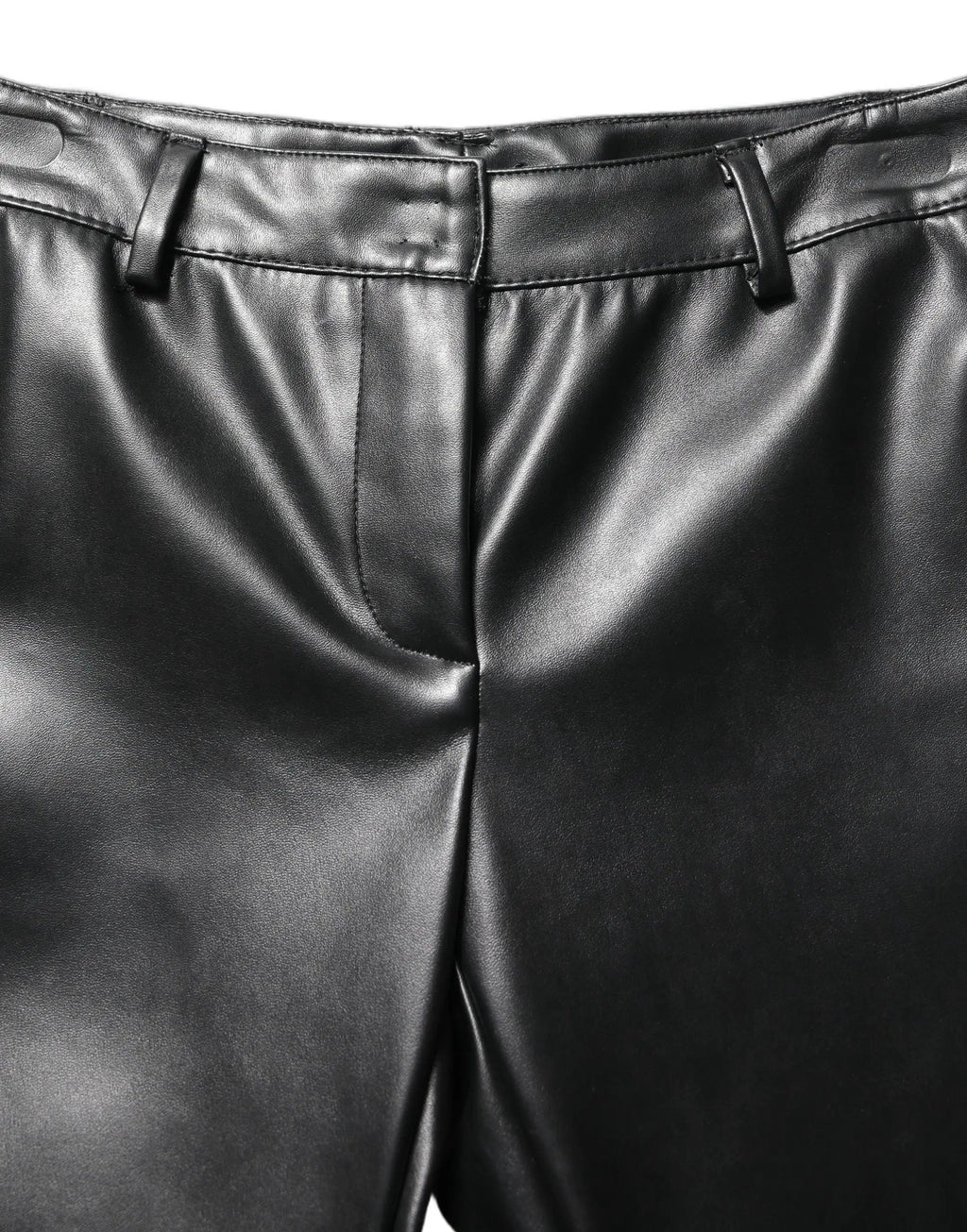 Dolce & Gabbana Black PU Leather High Waisted Trouser Pants
