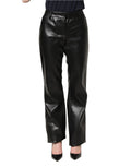 Dolce & Gabbana Black PU Leather High Waisted Trouser Pants
