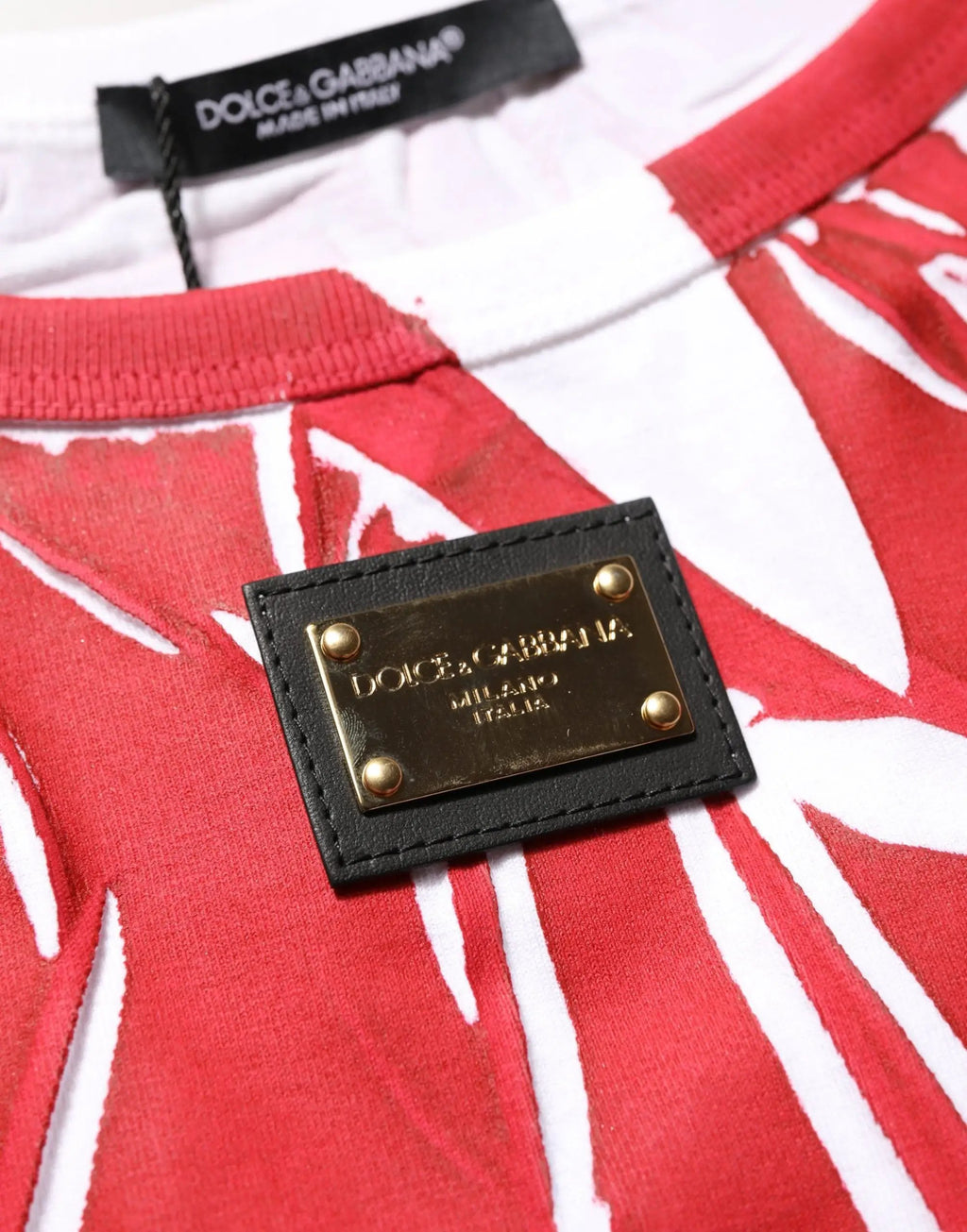 Débardeur sans manches en coton à motif abstrait rouge et blanc Dolce & Gabbana