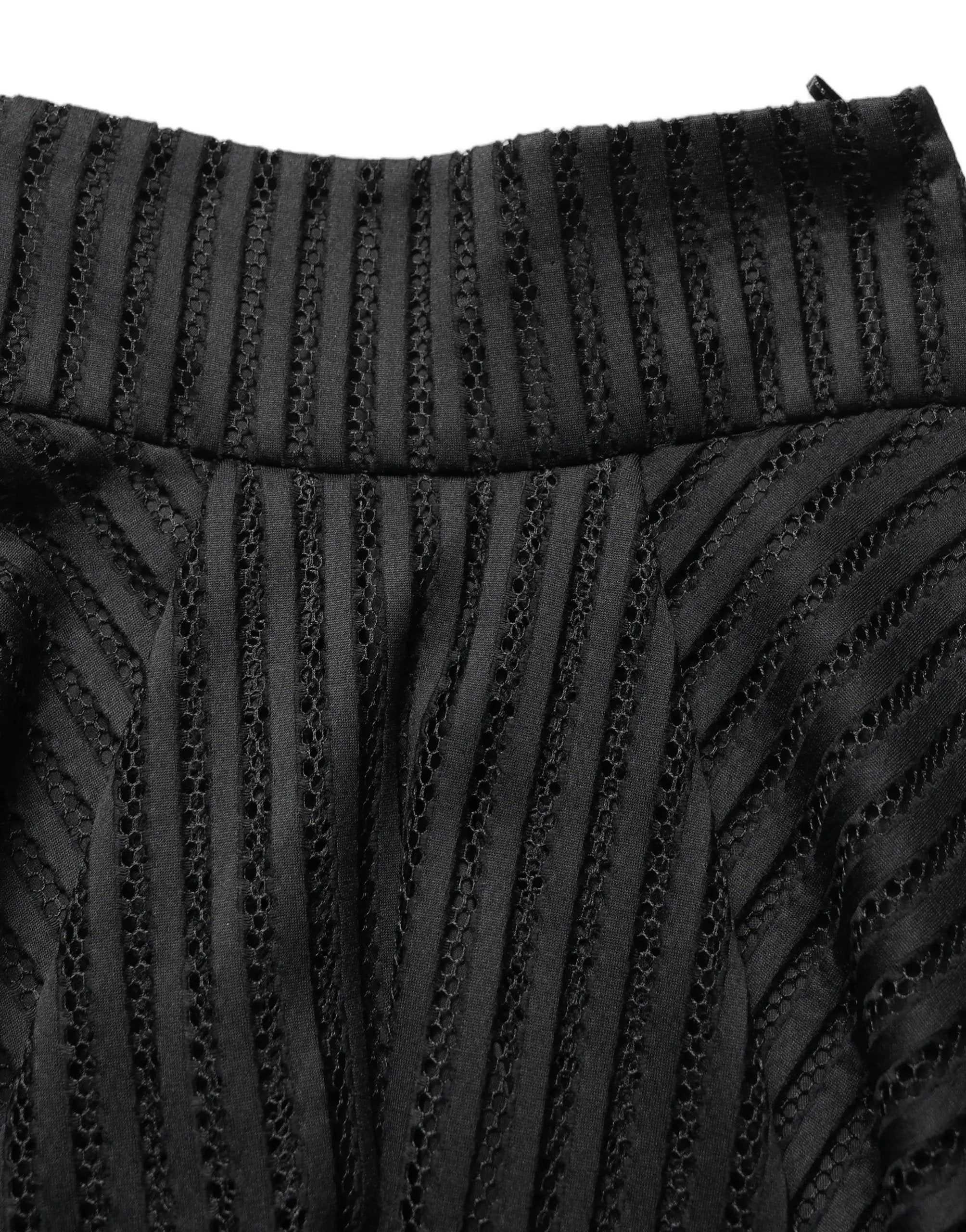 Jupe Midi Rayée A-Line Noire PINKO