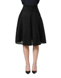 Jupe Midi Rayée A-Line Noire PINKO