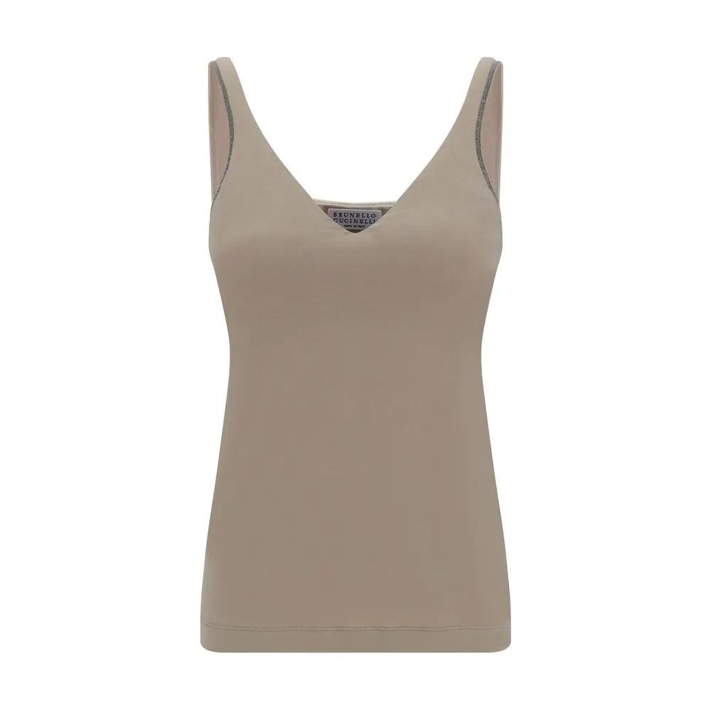 Brunello Cucinelli Beige Cotton T-Shirt