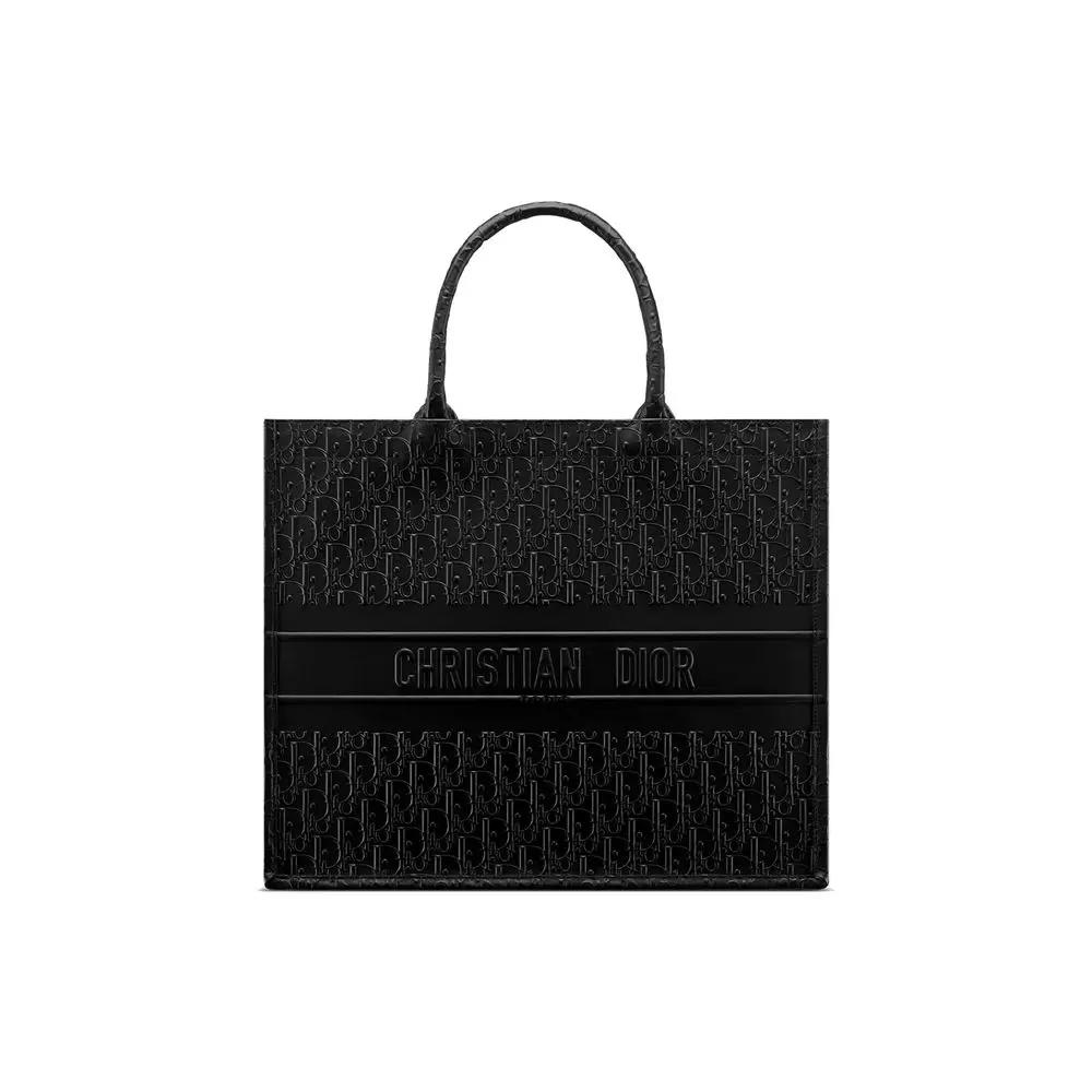 Women’s Black Calfskin Tote Bag – Dior Large “Christian Dior Paris” Signature