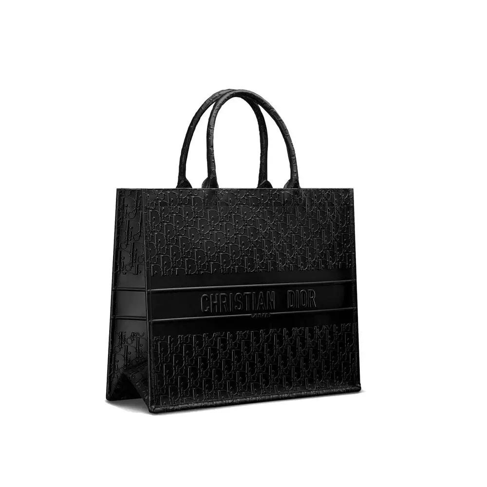 Women’s Black Calfskin Tote Bag – Dior Large “Christian Dior Paris” Signature