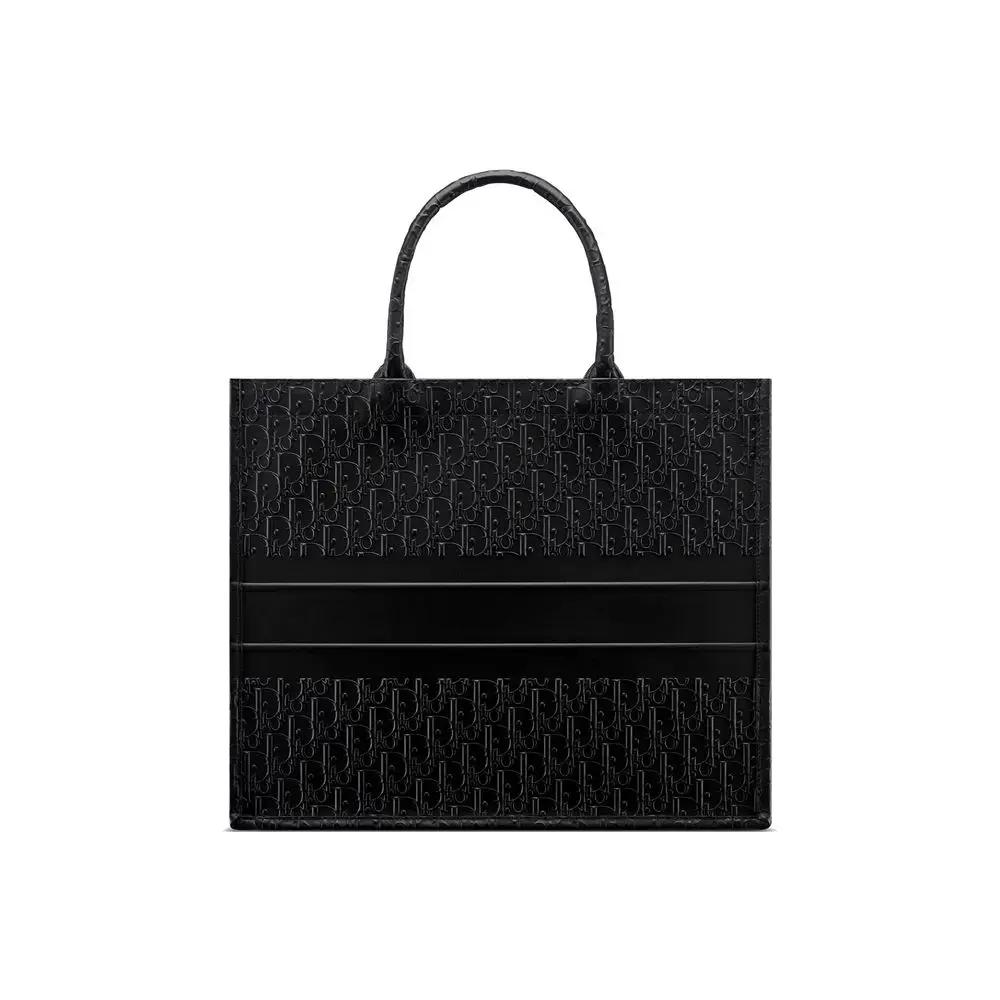 Women’s Black Calfskin Tote Bag – Dior Large “Christian Dior Paris” Signature