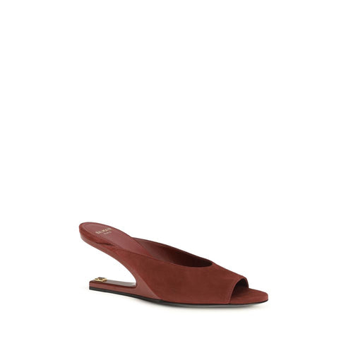 Mules Balmain en cuir de veau Bordeaux Bos Taurus