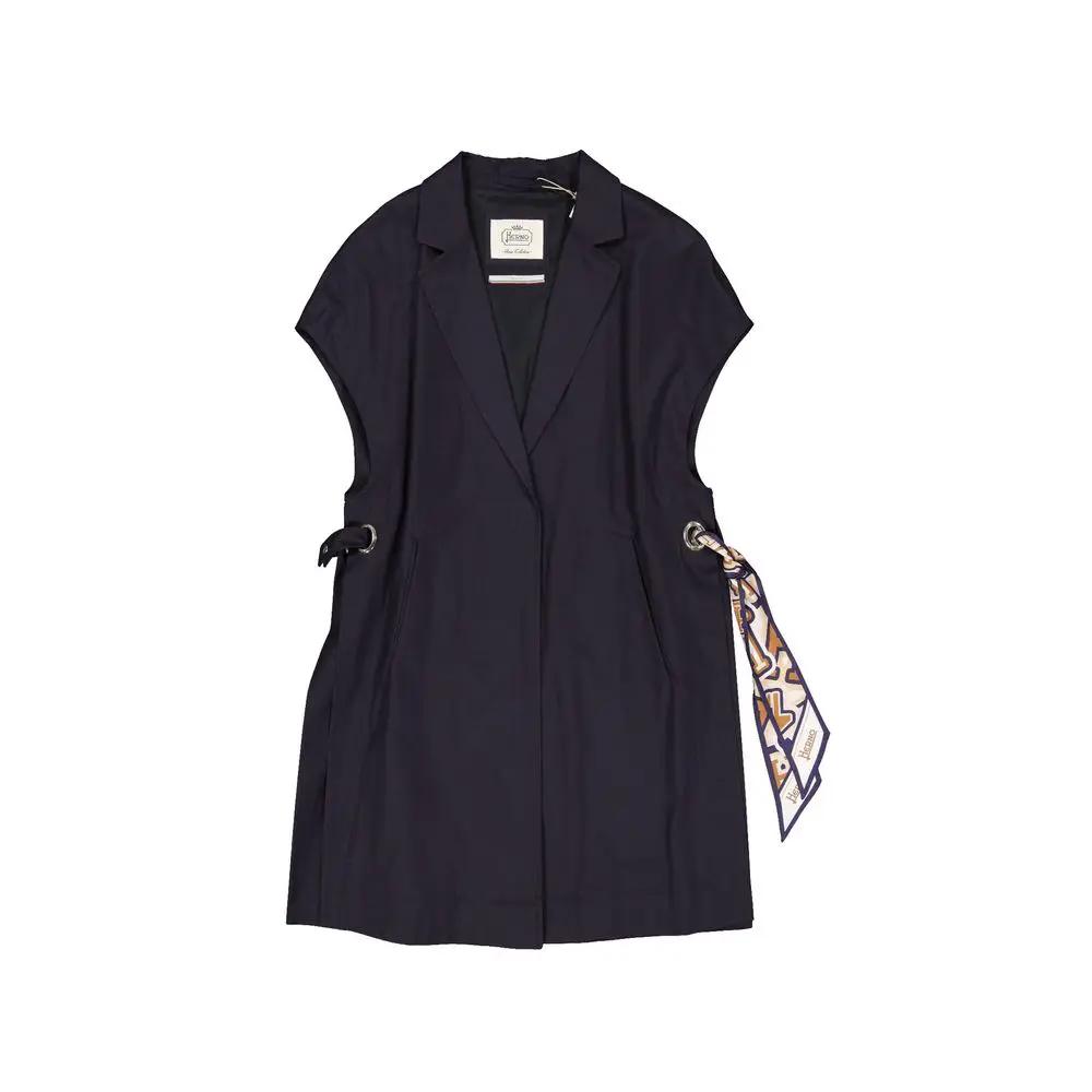 Manteau en coton bleu Herno