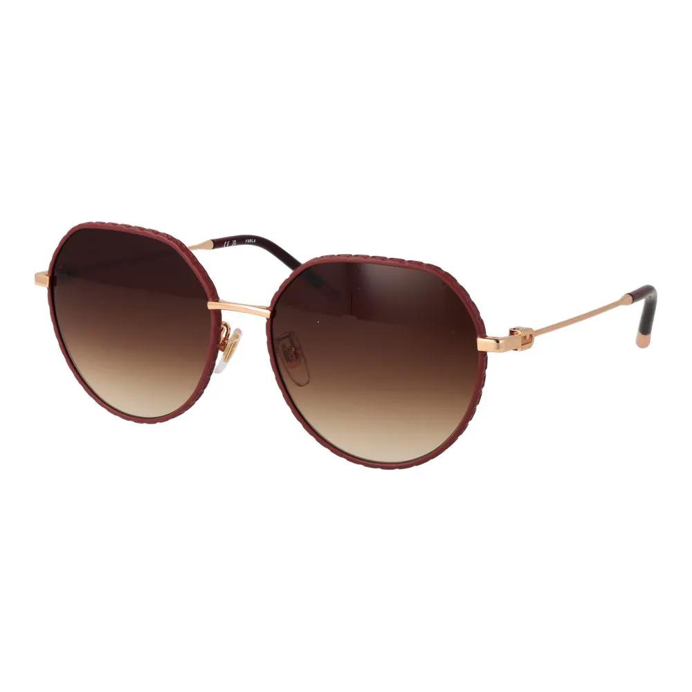 Lunettes de soleil Furla en métal doré rose