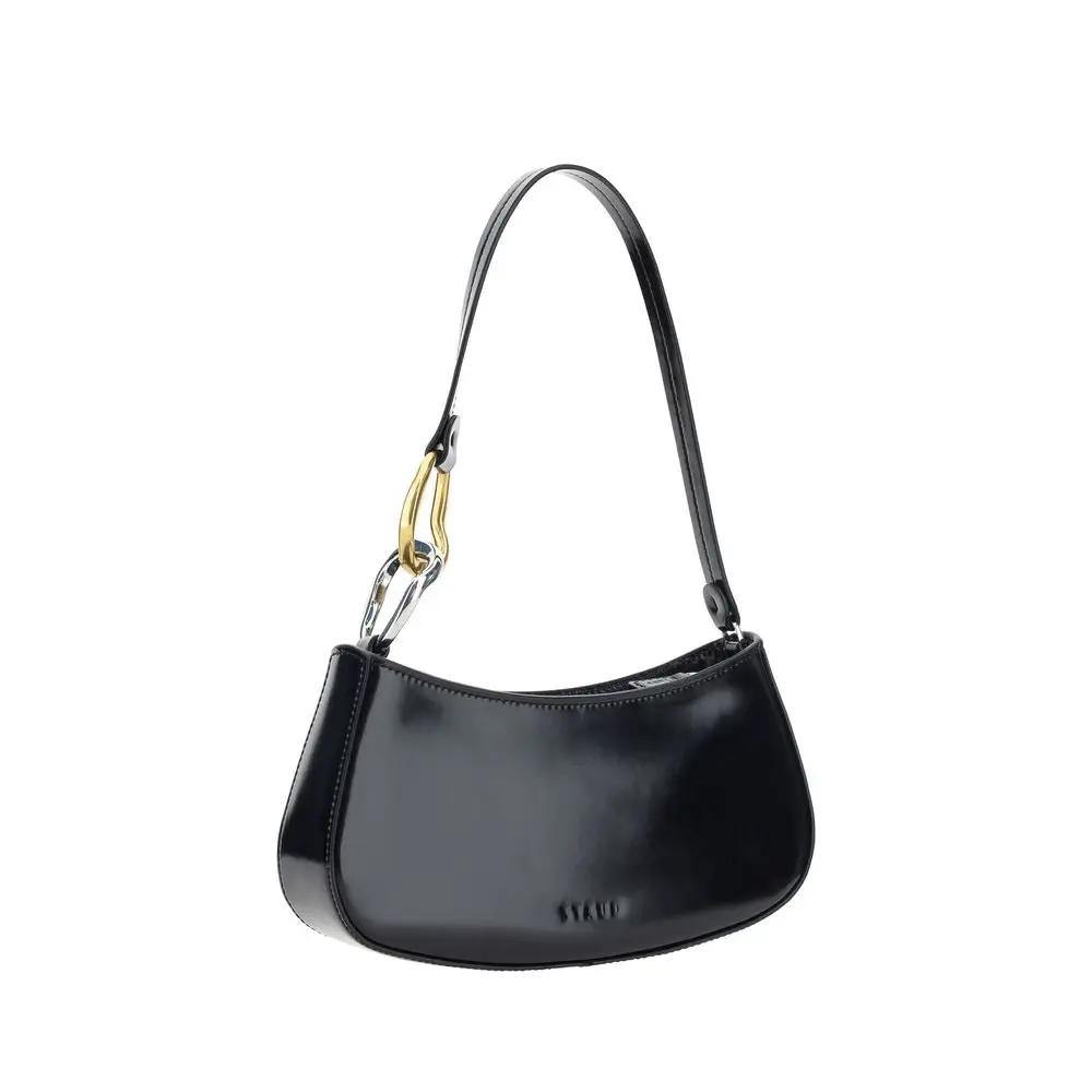 Sac bandoulière Staud Bos Taurus en cuir de veau noir