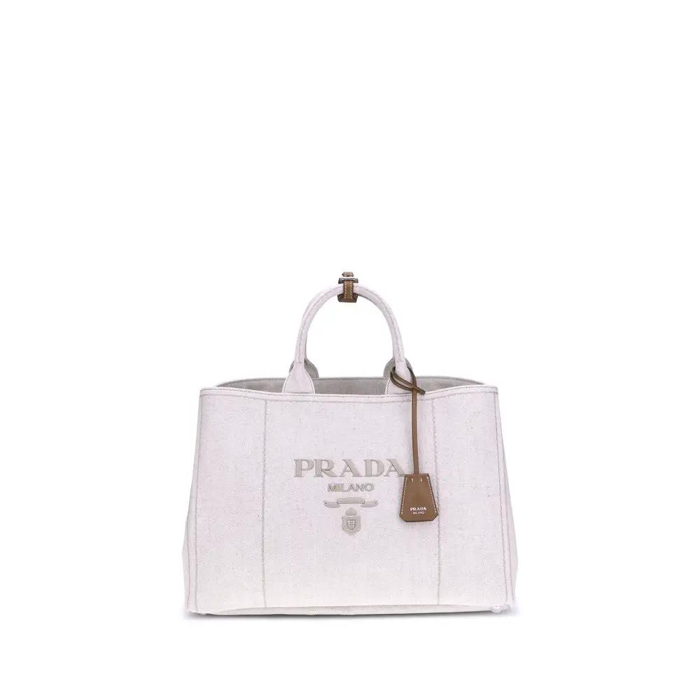 Prada Prada Beige Cotton Shoulder Bag