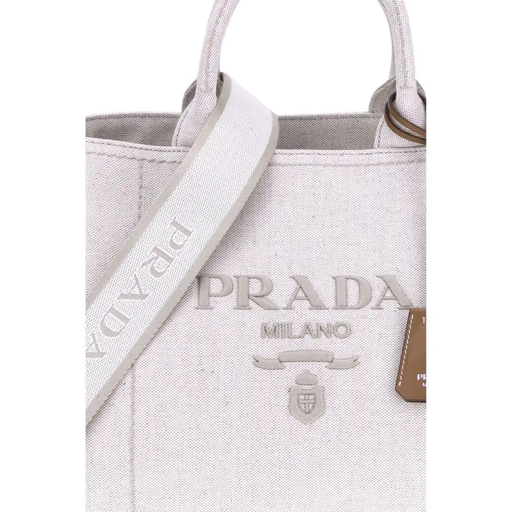 Prada Prada Beige Cotton Shoulder Bag