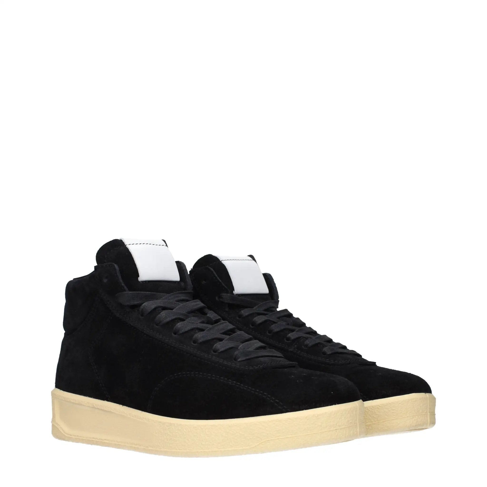 Baskets montantes en cuir noir Jil Sander
