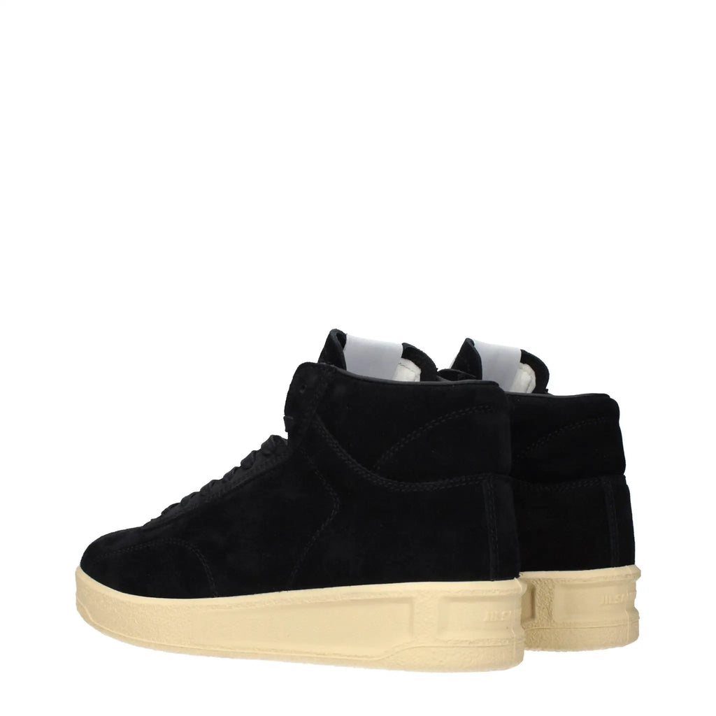 Baskets montantes en cuir noir Jil Sander