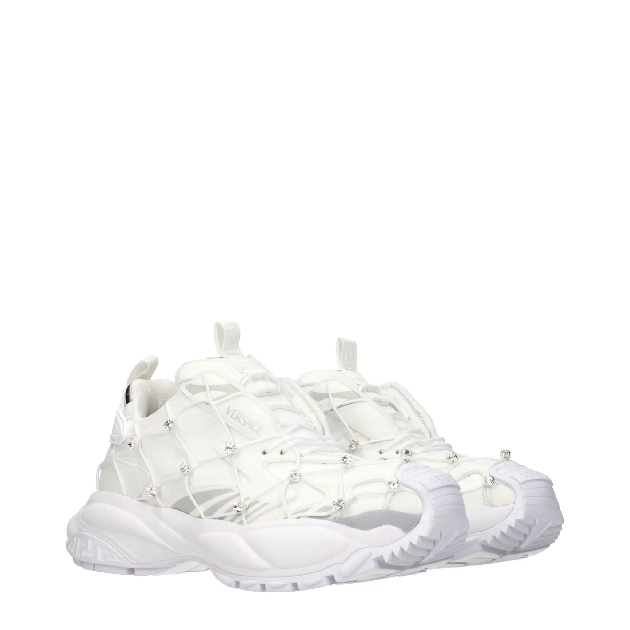 Versace White Fabric Sneakers