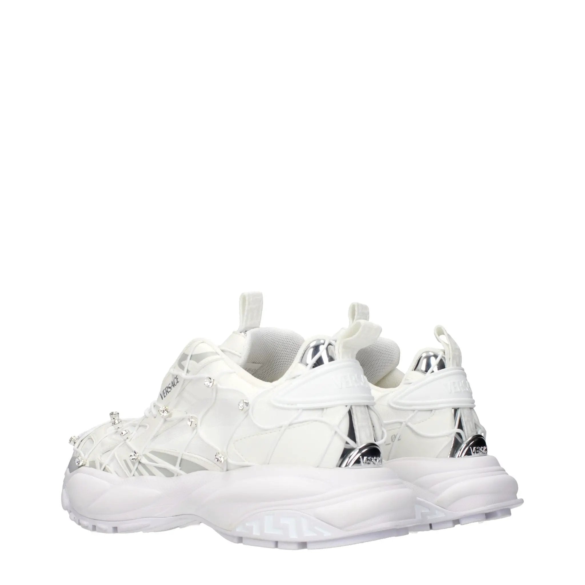 Versace White Fabric Sneakers