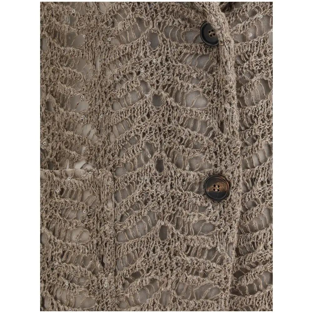 Brunello Cucinelli Brown Silk Blazer