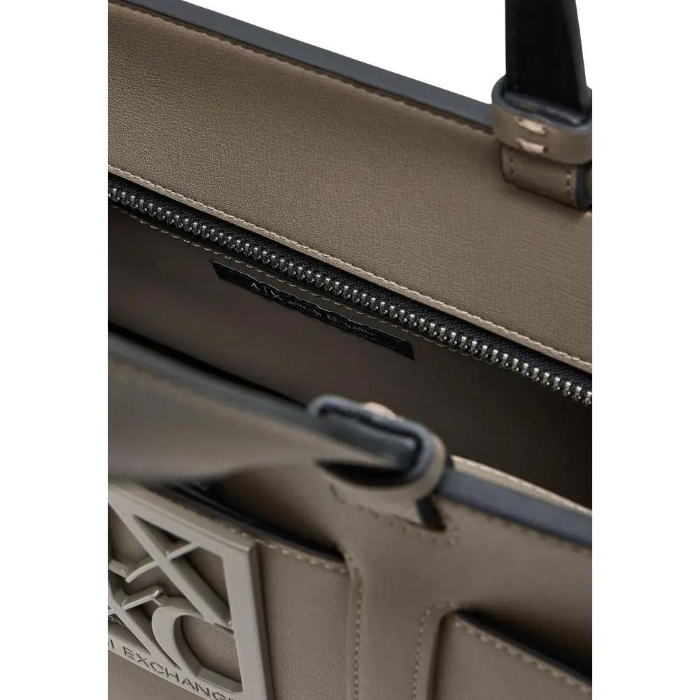 Sac à main Armani Exchange en similicuir beige