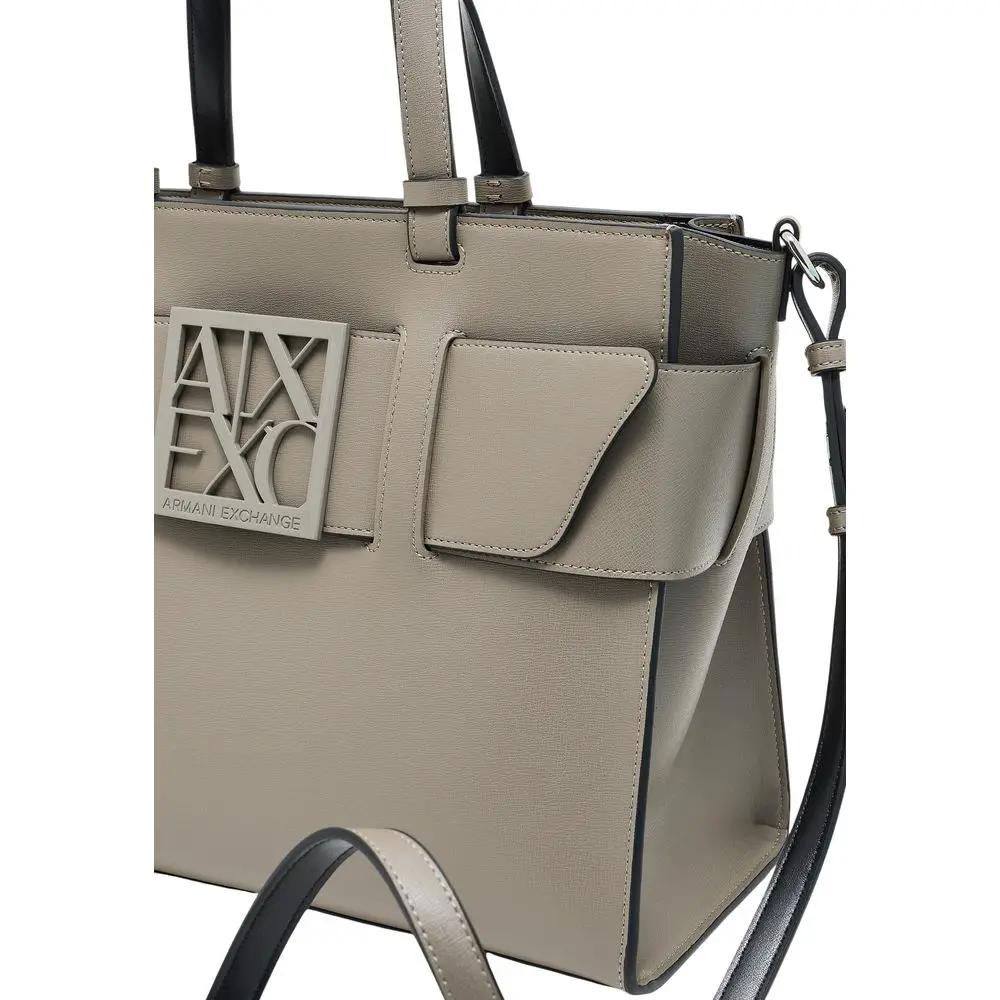 Sac à main Armani Exchange en similicuir beige