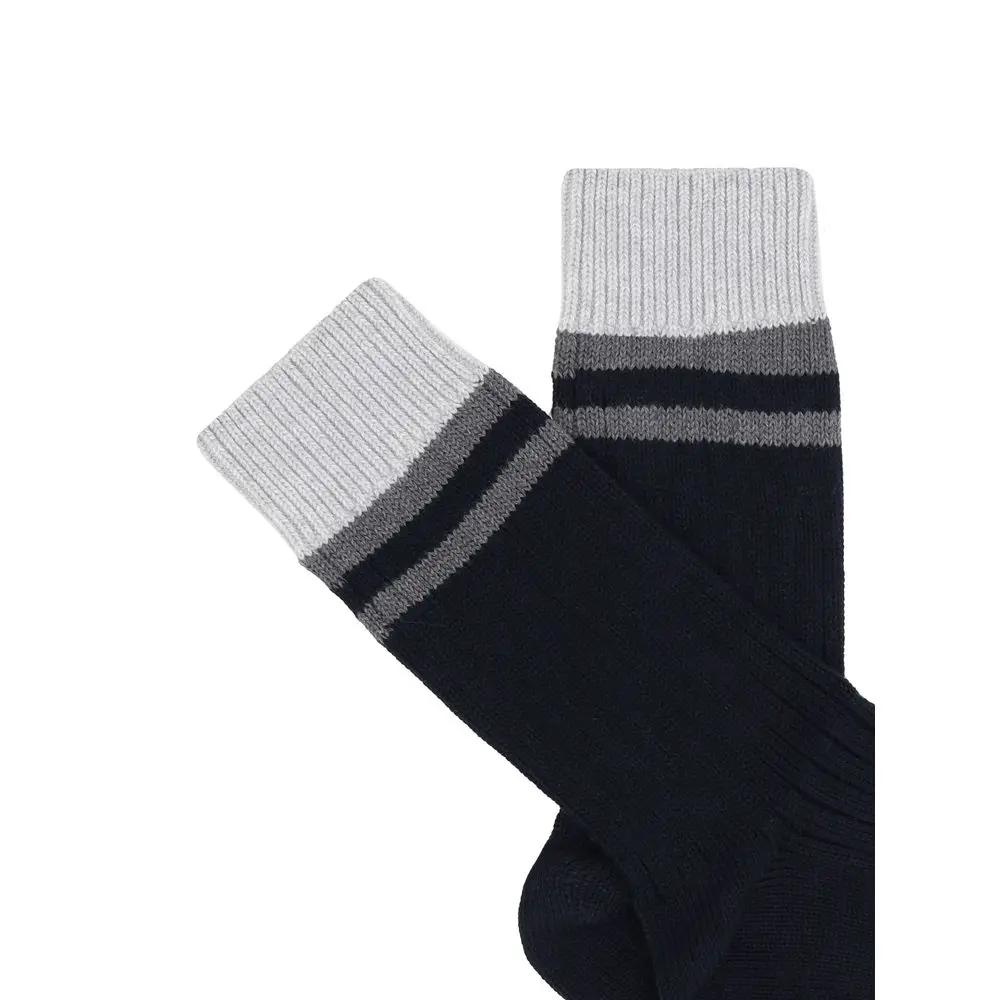 Chaussettes Brunello Cucinelli en Coton Noir