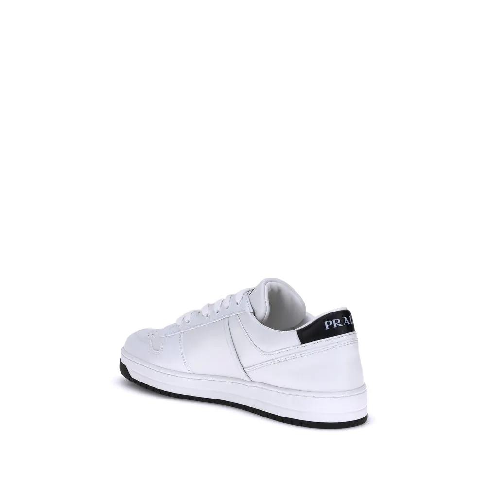 Prada White Calf Leather Bos Taurus Low Top Sneakers