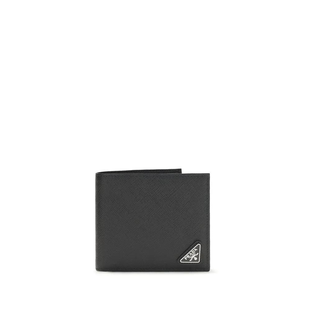 Portefeuille Prada Bos Taurus en cuir de veau noir