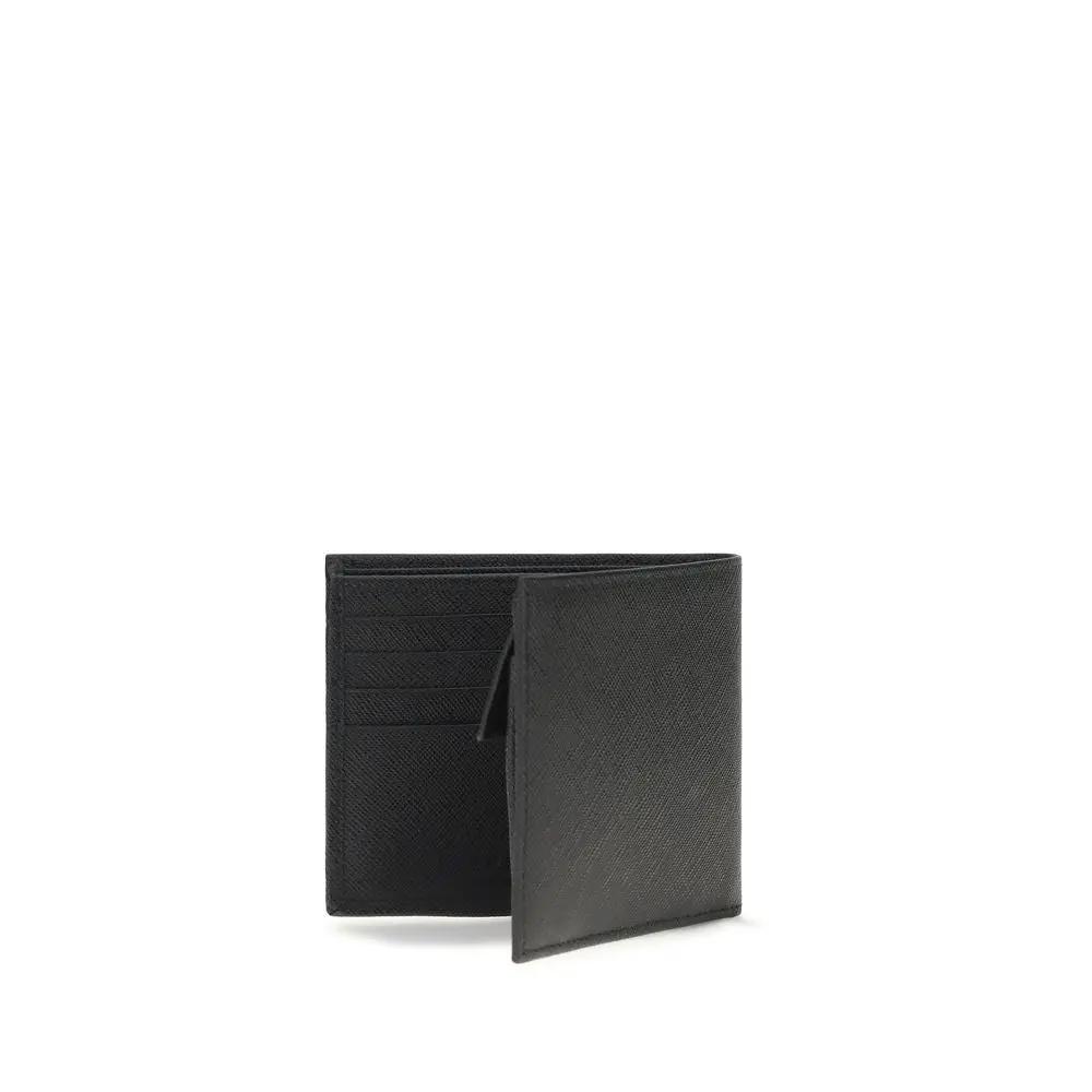 Portefeuille Prada Bos Taurus en cuir de veau noir