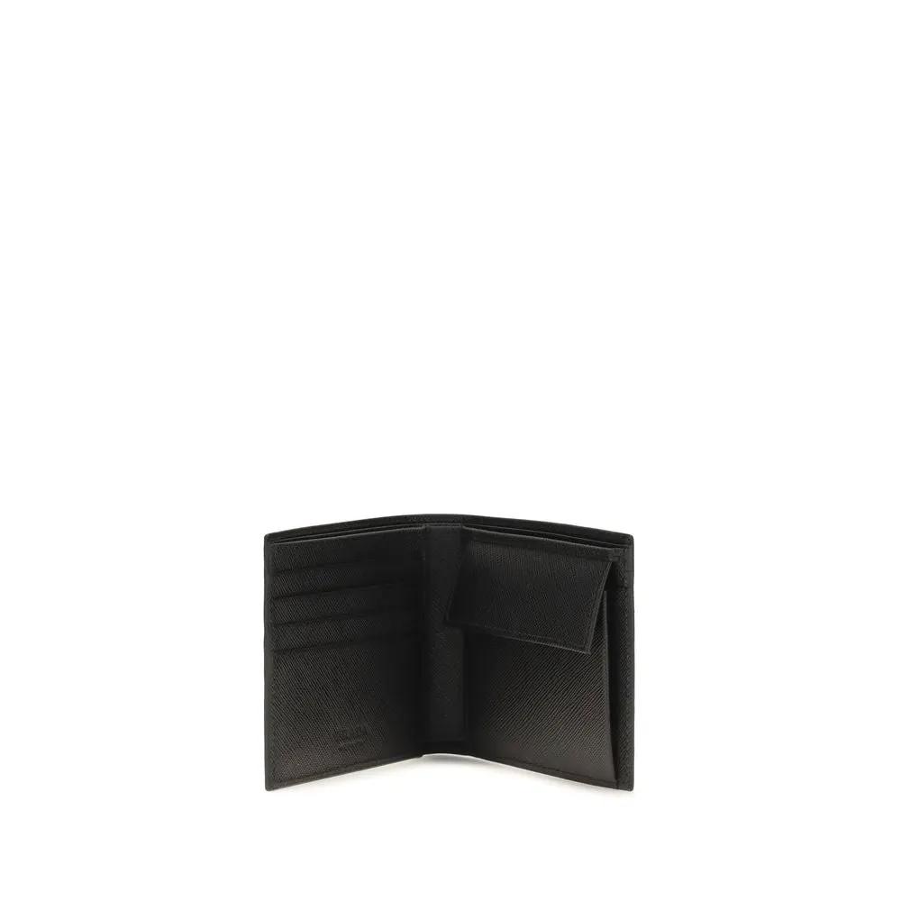 Prada Black Calf Leather Bos Taurus Wallet