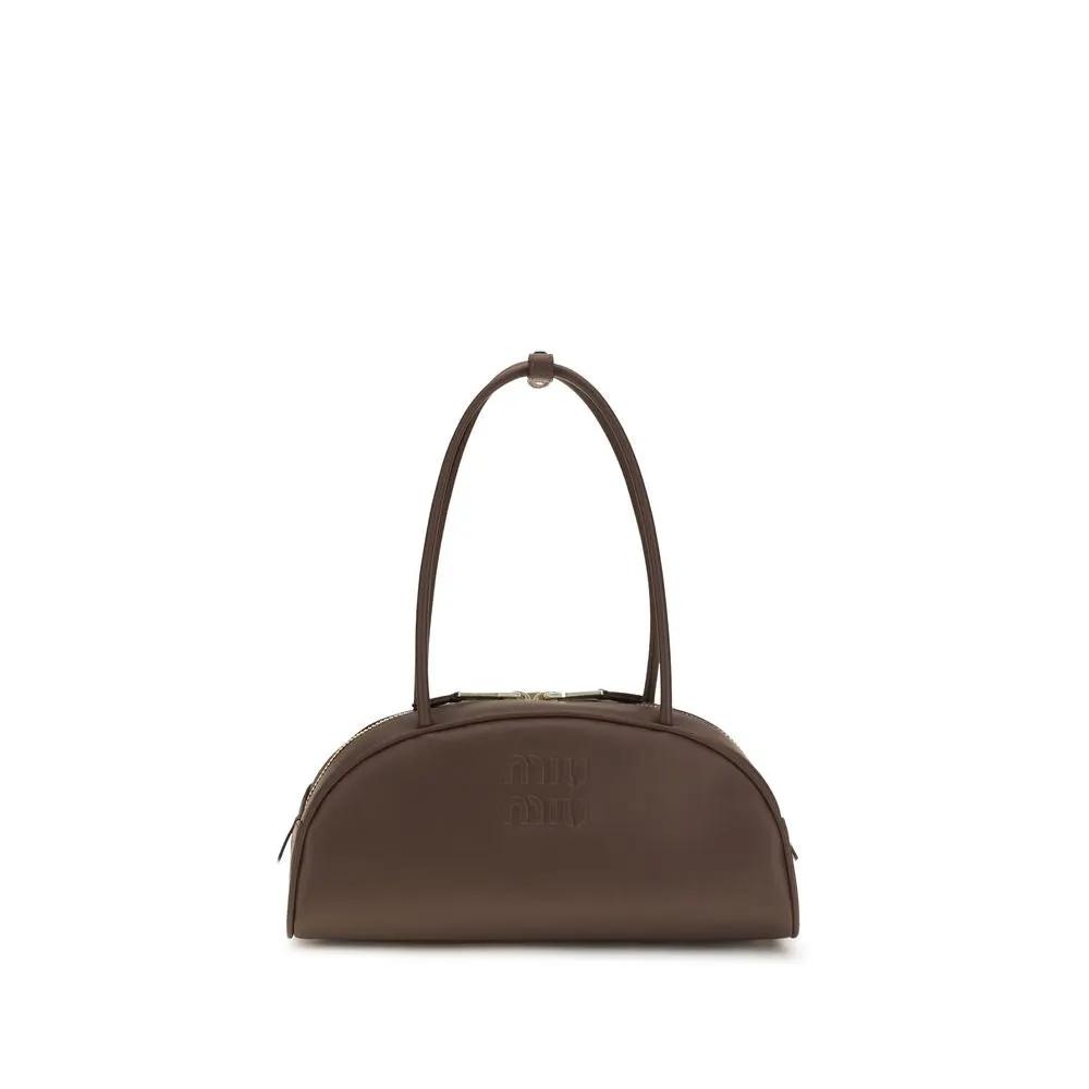 Sac à main Miu Miu en cuir de veau marron