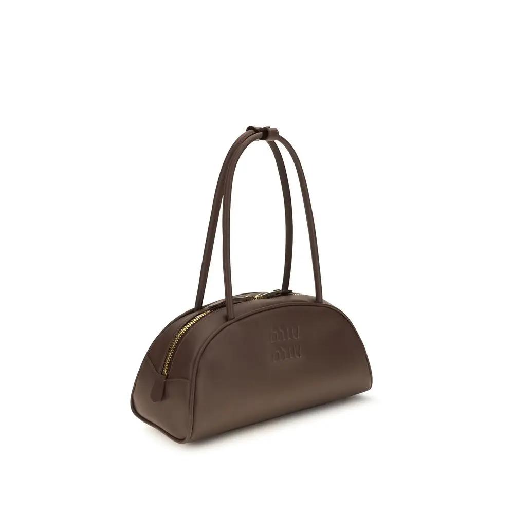 Sac à main Miu Miu en cuir de veau marron