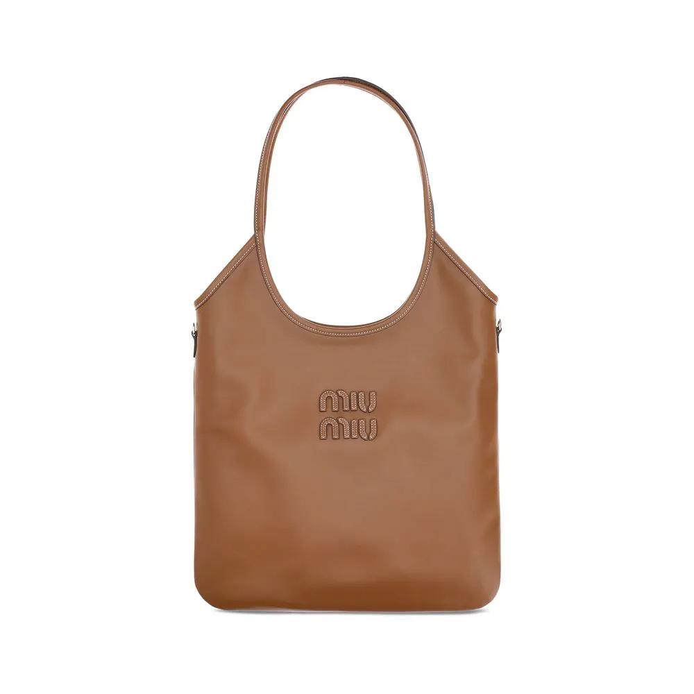 Miu Miu Brown Calf Leather Bos Taurus Shoulder Bag