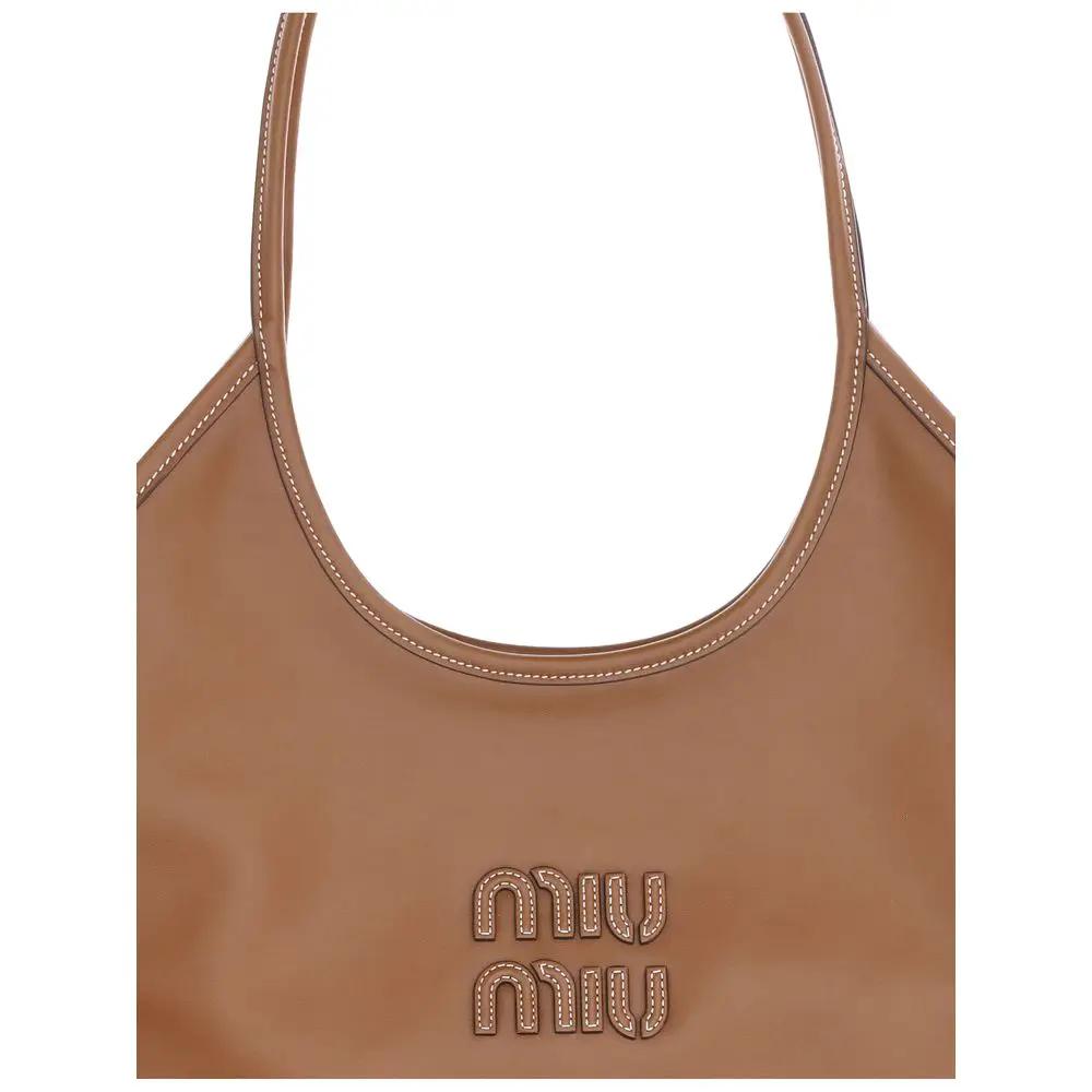 Miu Miu Brown Calf Leather Bos Taurus Shoulder Bag