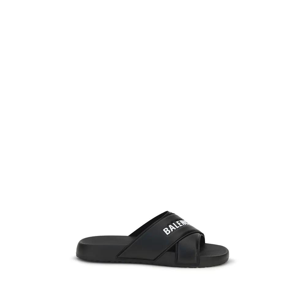 Sandales en caoutchouc noir Balenciaga