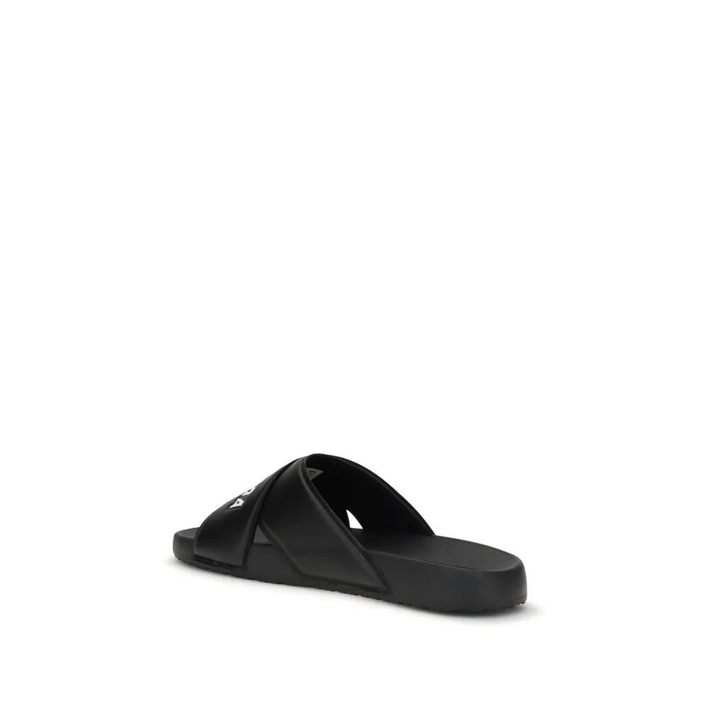 Sandales en caoutchouc noir Balenciaga