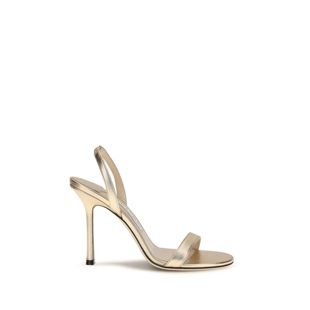 Sandales à talons aiguilles Jimmy Choo Bos Taurus en cuir de veau doré
