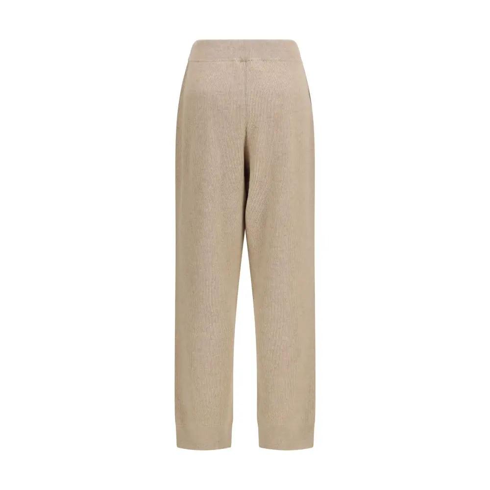 Brunello Cucinelli Beige Cashmere Casual Pants