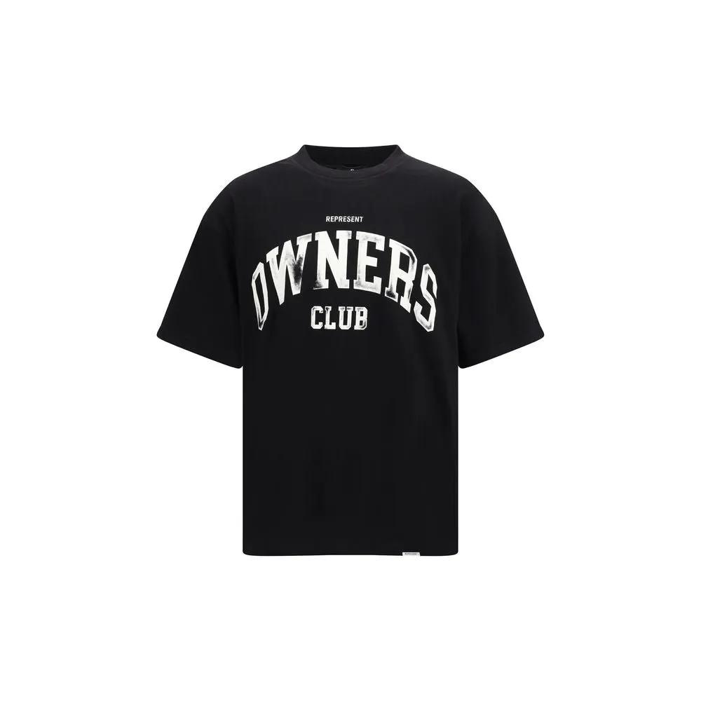 T-shirt en coton noir « Représente »