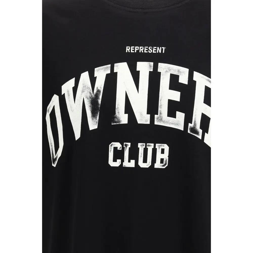T-shirt en coton noir « Représente »