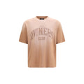 T-shirt en coton marron Représente