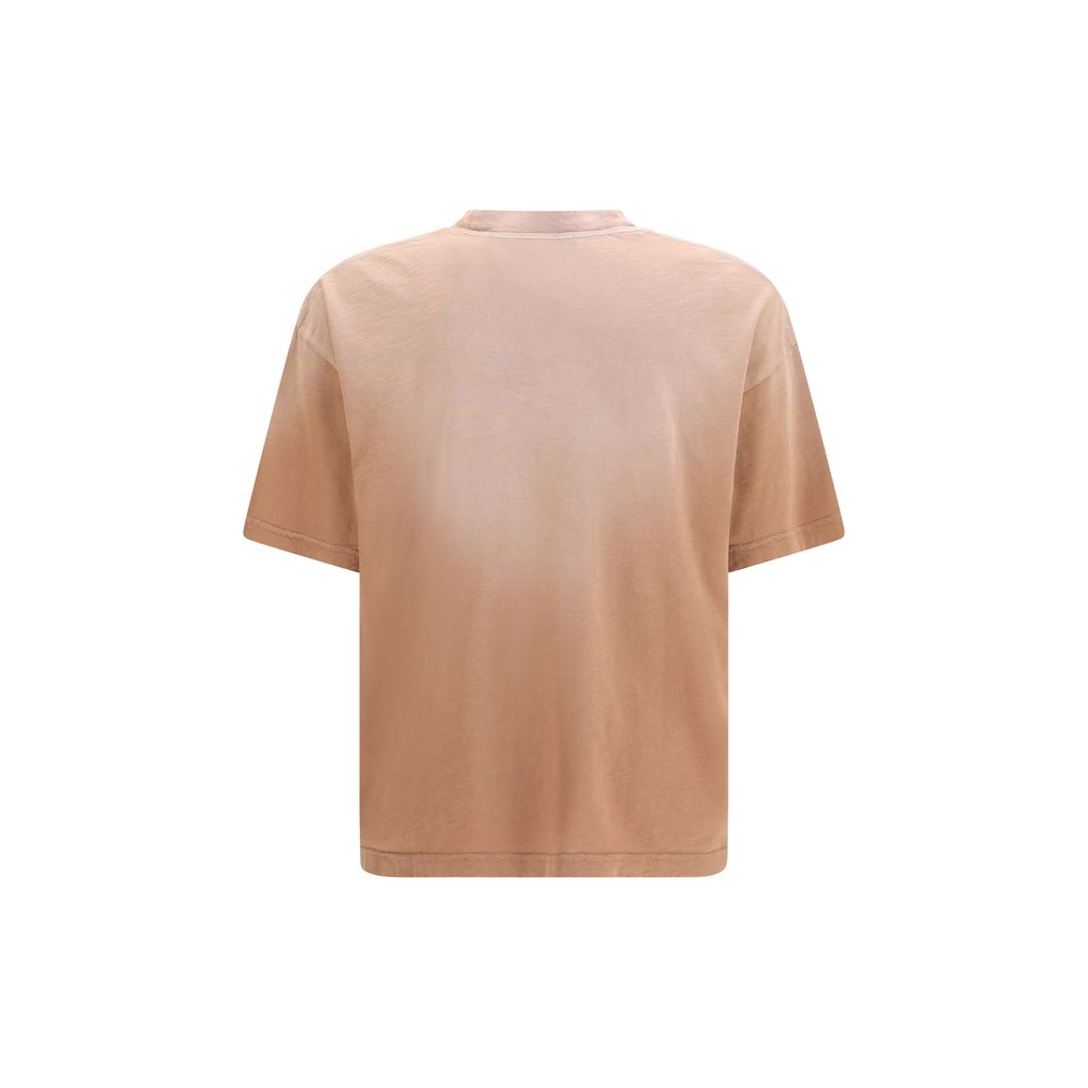 T-shirt en coton marron Représente