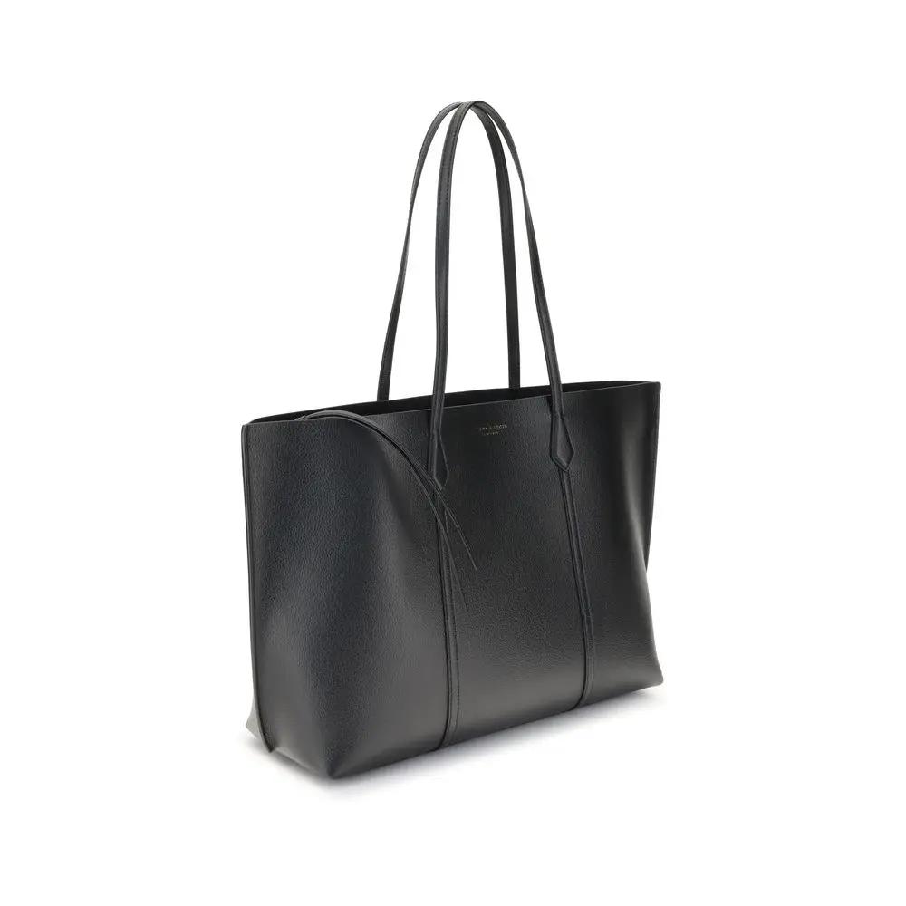 Sac à main Bos Taurus en cuir de veau noir de Tory Burch
