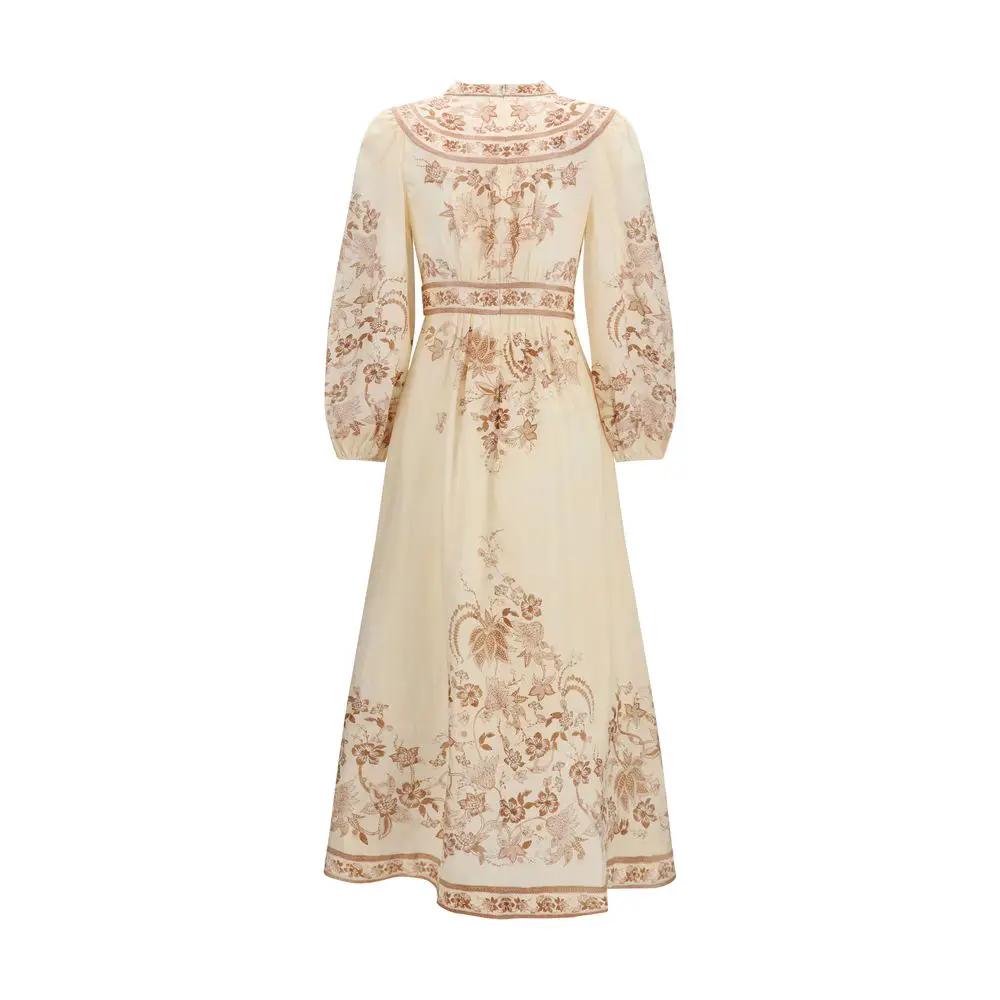 Robe décontractée en lin beige Zimmermann