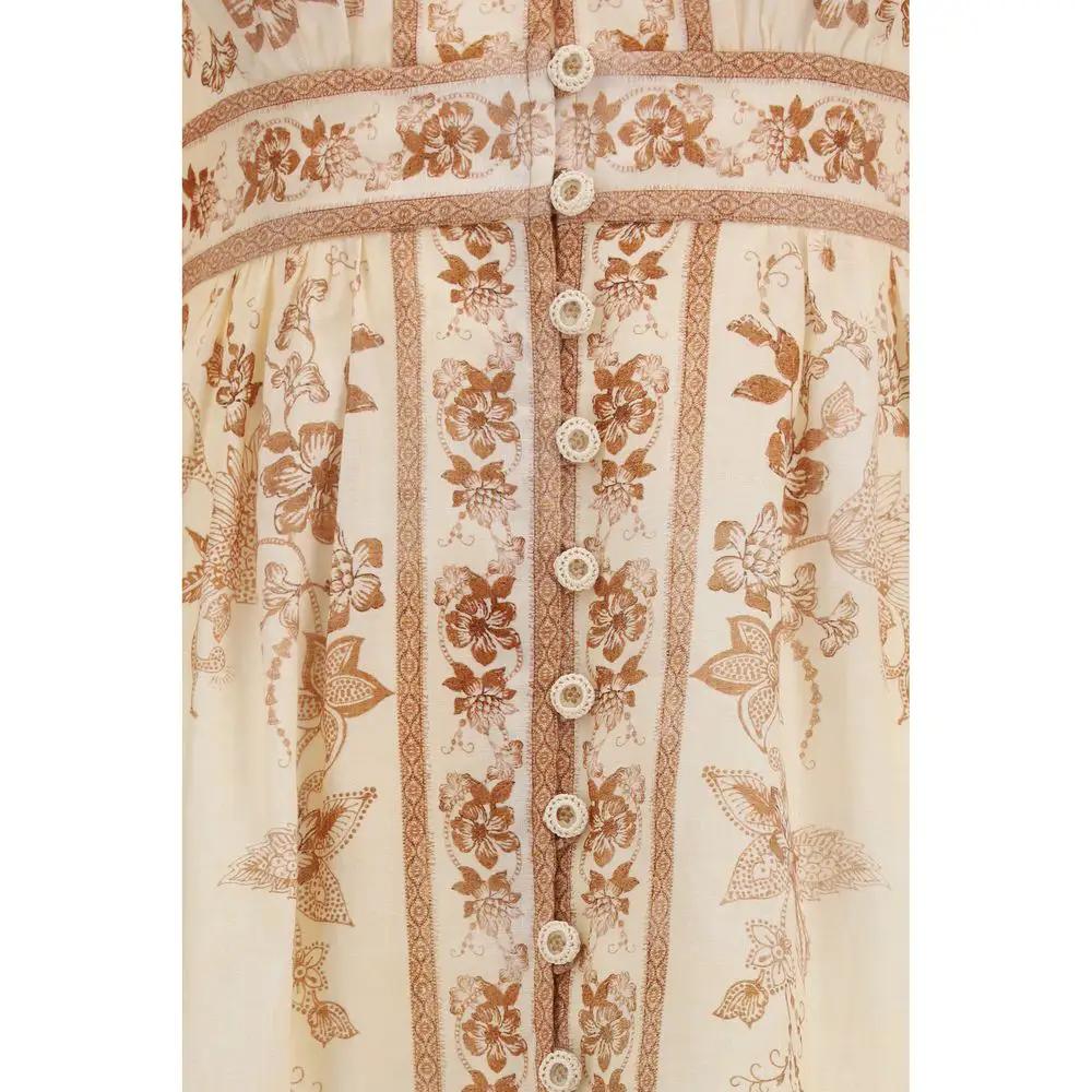 Robe décontractée en lin beige Zimmermann