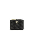 Portefeuille Miu Miu noir en agneau Ovis Aries Aries